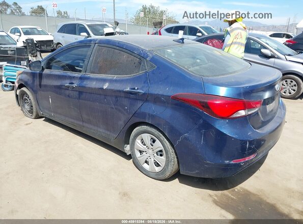 5NPDH4AE8GH698480 2016 HYUNDAI ELANTRA Blue Задня ліва чверть