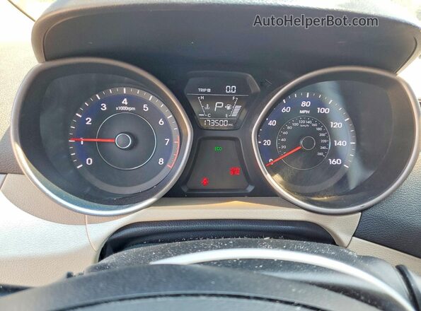 5NPDH4AE8GH699144 2016 HYUNDAI ELANTRA Желто-коричневый Вид щитка приборов