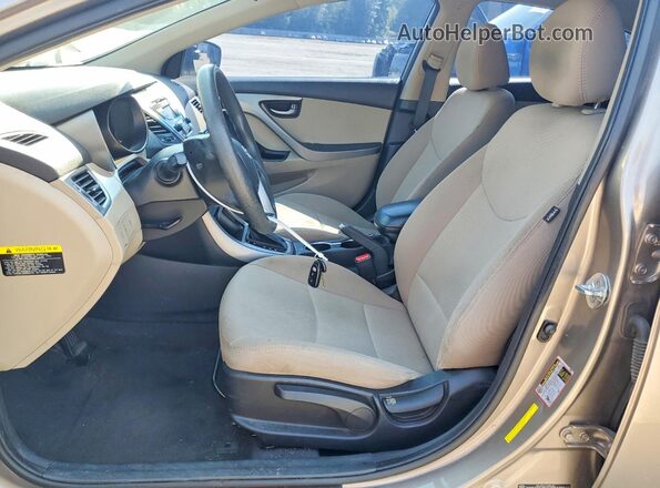 5NPDH4AE8GH699144 2016 HYUNDAI ELANTRA Желто-коричневый Вид салона спереди