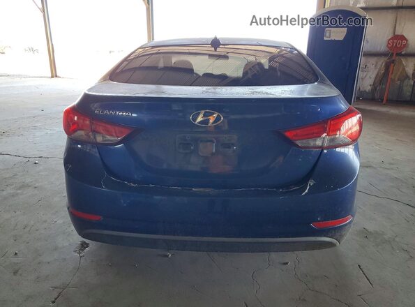 5NPDH4AE8GH706951 2016 HYUNDAI ELANTRA Blue უკანა ხედი