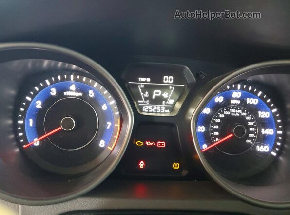 5NPDH4AE8GH706951 2016 HYUNDAI ELANTRA Blue ხელსაწყოთა პანელის ხედი