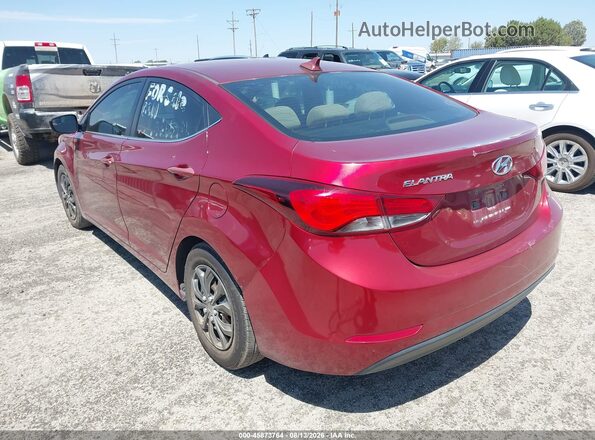 5NPDH4AE8GH708182 2016 HYUNDAI ELANTRA Red Задня ліва чверть