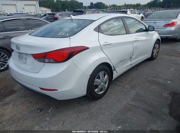 5NPDH4AE8GH720557 2016 HYUNDAI ELANTRA White Задня права чверть