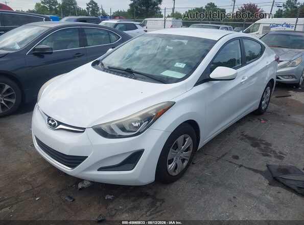 5NPDH4AE8GH720557 2016 HYUNDAI ELANTRA White Передня ліва чверть