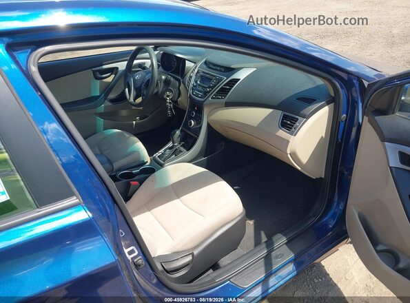 5NPDH4AE8GH740405 2016 HYUNDAI ELANTRA Blue Vista interior delantera