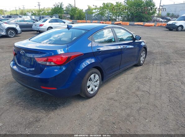 5NPDH4AE8GH740405 2016 HYUNDAI ELANTRA Blue Trasero derecho