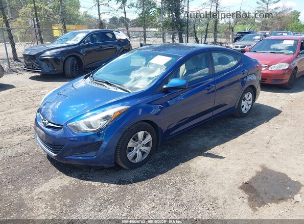 5NPDH4AE8GH740405 2016 HYUNDAI ELANTRA Blue Vista tres cuartos delantera izquierda