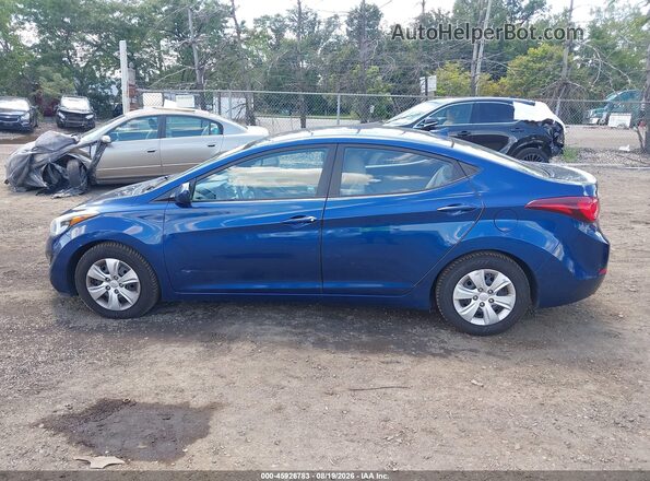 5NPDH4AE8GH740405 2016 HYUNDAI ELANTRA Blue Vista del cuadro de instrumentos