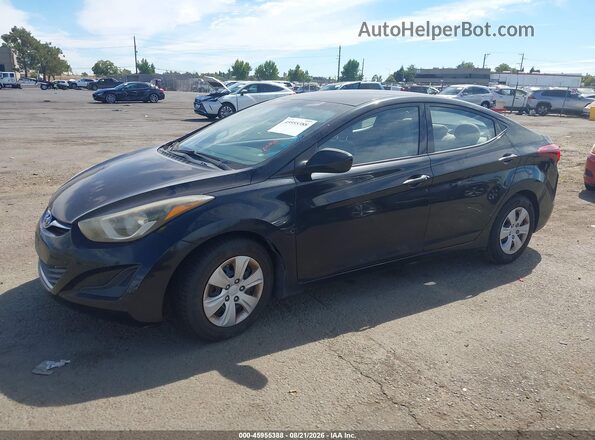 5NPDH4AE8GH753588 2016 HYUNDAI ELANTRA Black Вид спереду