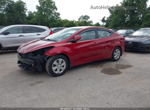 5NPDH4AE8GH769371 2016 HYUNDAI ELANTRA Red Front left