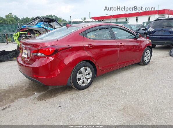 5NPDH4AE8GH769371 2016 HYUNDAI ELANTRA Red Rear right