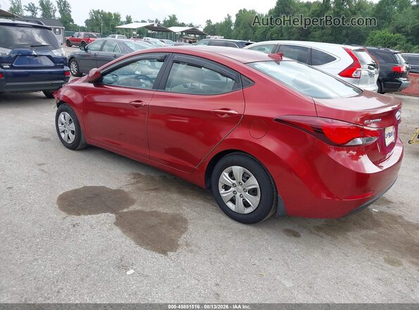 5NPDH4AE8GH769371 2016 HYUNDAI ELANTRA Red Rear left