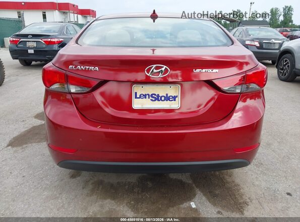 5NPDH4AE8GH769371 2016 HYUNDAI ELANTRA Red 
