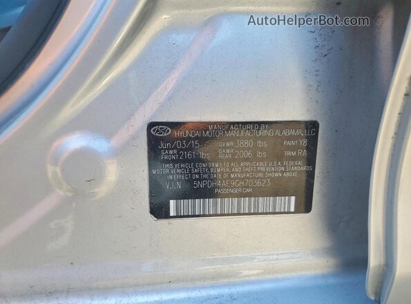 5NPDH4AE9GH703623 2016 HYUNDAI ELANTRA Серебряный Вид подкапотного пространства