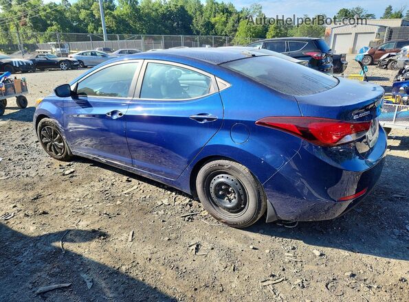 5NPDH4AE9GH720843 2016 HYUNDAI ELANTRA Blue Задня ліва чверть