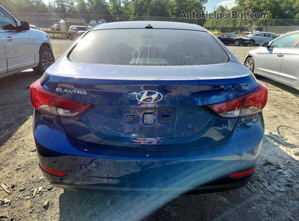 5NPDH4AE9GH720843 2016 HYUNDAI ELANTRA Blue Вид ззаду