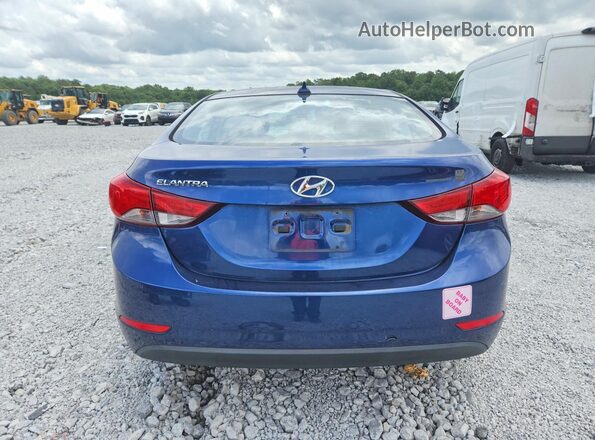 5NPDH4AE9GH729378 2016 HYUNDAI ELANTRA Blue უკანა ხედი