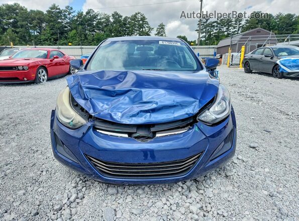 5NPDH4AE9GH729378 2016 HYUNDAI ELANTRA Blue წინა ხედი