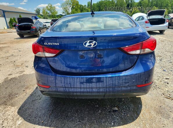 5NPDH4AE9GH737786 2016 HYUNDAI ELANTRA Синий Вид сзади