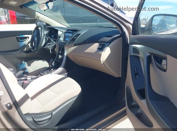 5NPDH4AE9GH773266 2016 HYUNDAI ELANTRA Коричневый Вид салона спереди