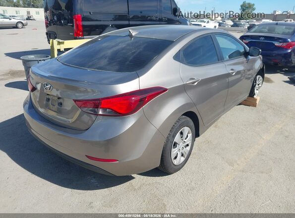5NPDH4AE9GH773266 2016 HYUNDAI ELANTRA Коричневый Задняя правая четверть