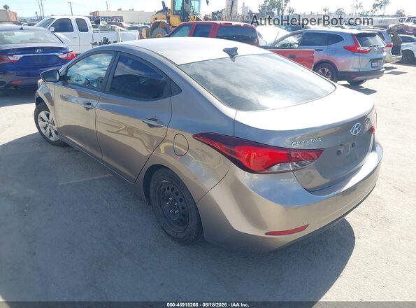 5NPDH4AE9GH773266 2016 HYUNDAI ELANTRA Коричневый Задняя левая четверть