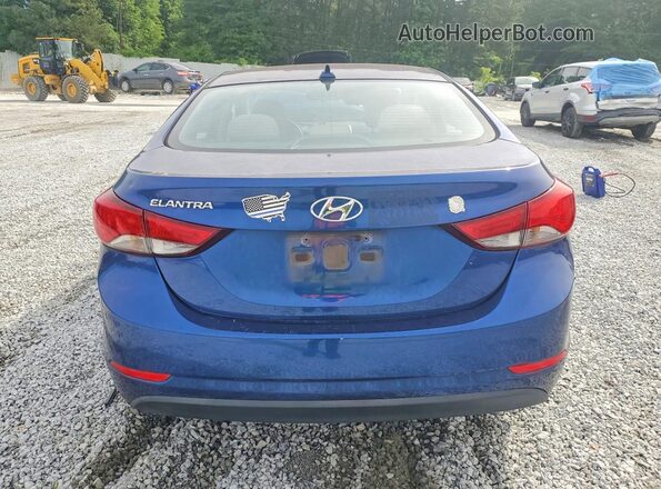 5NPDH4AE9GH789452 2016 HYUNDAI ELANTRA Blue Rear view