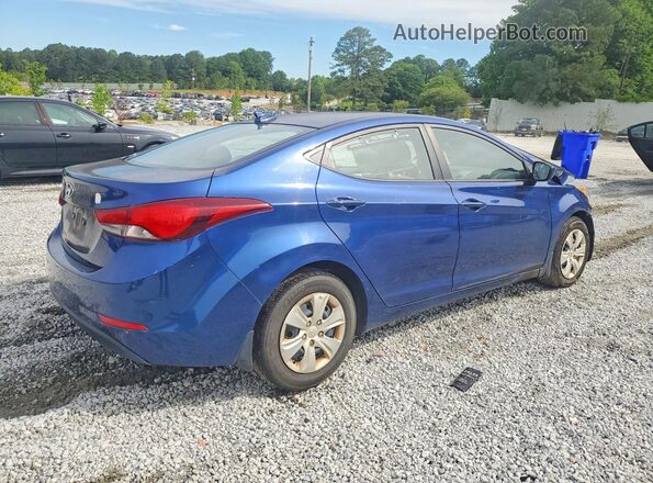 5NPDH4AE9GH789452 2016 HYUNDAI ELANTRA Blue Rear right