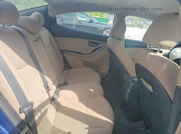 5NPDH4AE9GH789452 2016 HYUNDAI ELANTRA Blue Rear seats view
