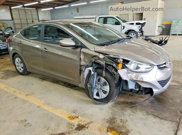 5NPDH4AE9GH789497 2016 HYUNDAI ELANTRA Beige Delantero derecho