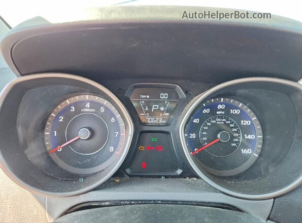 5NPDH4AEXGH660877 2016 HYUNDAI ELANTRA Silver ხელსაწყოთა პანელის ხედი
