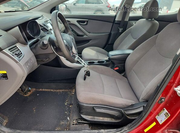 5NPDH4AEXGH704330 2016 HYUNDAI ELANTRA Red წინა სალონის ხედი