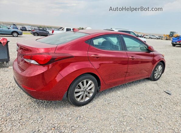 5NPDH4AEXGH704330 2016 HYUNDAI ELANTRA Red უკანა მარჯვენა