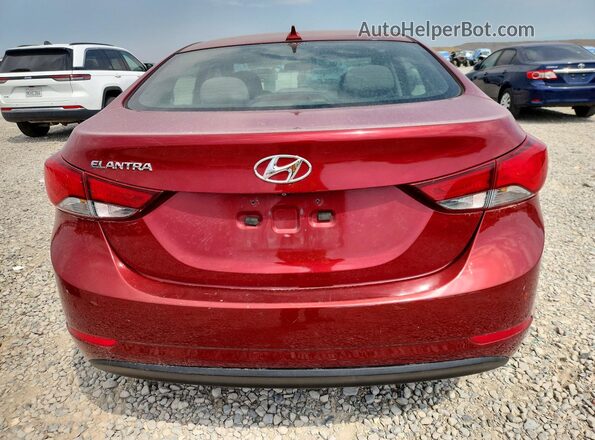 5NPDH4AEXGH704330 2016 HYUNDAI ELANTRA Red უკანა ხედი