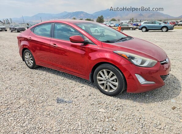 5NPDH4AEXGH704330 2016 HYUNDAI ELANTRA Red წინა მარჯვენა