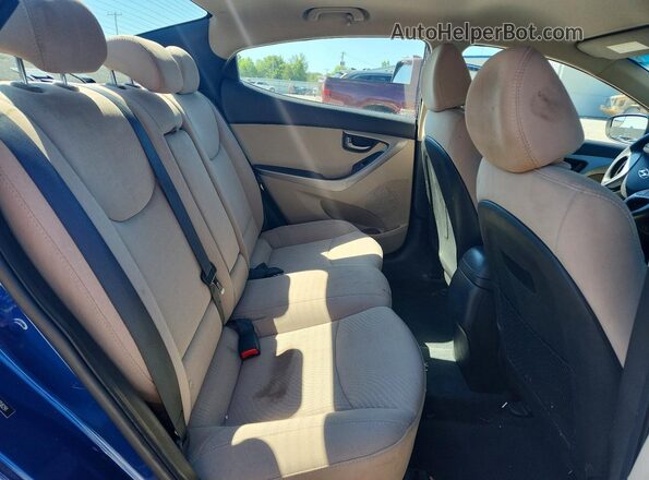 5NPDH4AEXGH758291 2016 HYUNDAI ELANTRA Blue Vista de los asientos traseros