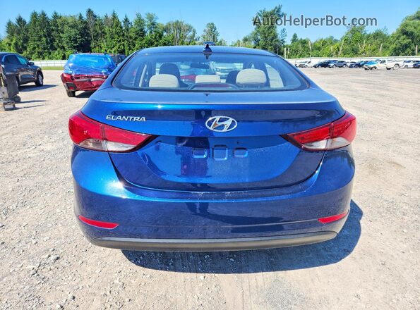 5NPDH4AEXGH758291 2016 HYUNDAI ELANTRA Blue Vista trasera