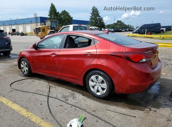 5NPDH4AEXGH770912 2016 HYUNDAI ELANTRA Red Задня ліва чверть