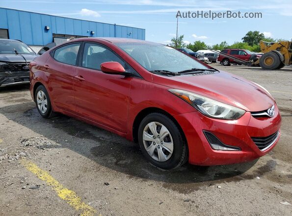 5NPDH4AEXGH770912 2016 HYUNDAI ELANTRA Red Передня права чверть