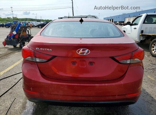 5NPDH4AEXGH770912 2016 HYUNDAI ELANTRA Red Вид ззаду