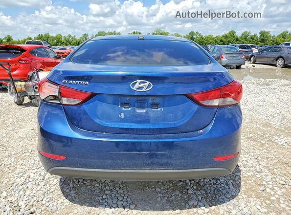 5NPDH4AEXGH770957 2016 HYUNDAI ELANTRA Blue Widok z tyłu