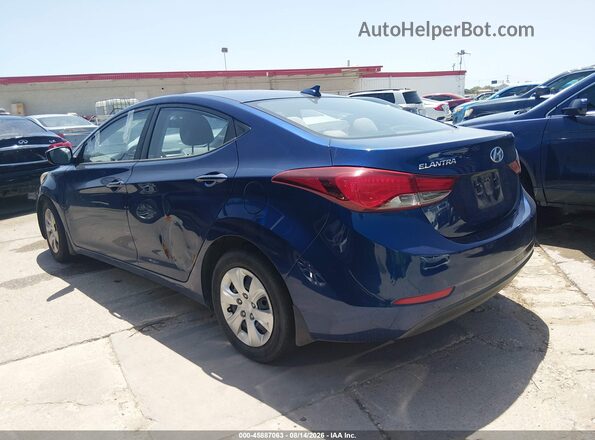 5NPDH4AEXGH774622 2016 HYUNDAI ELANTRA Blue უკანა მარცხენა