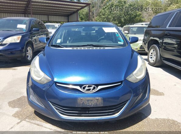 5NPDH4AEXGH774622 2016 HYUNDAI ELANTRA Blue წინა ხედი