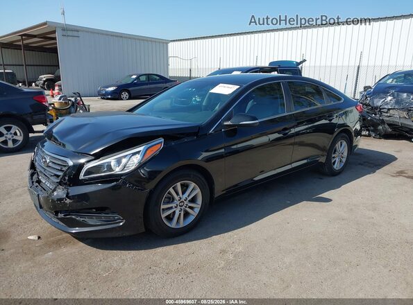 5NPE24AA9GH354580 2016 HYUNDAI SONATA Black Առջևի ձախ երեք քառորդ տեսարան