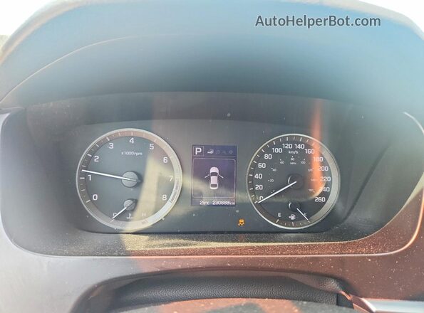 5NPE24AF0GH265265 2016 HYUNDAI SONATA Black Widok zestawu wskaźników