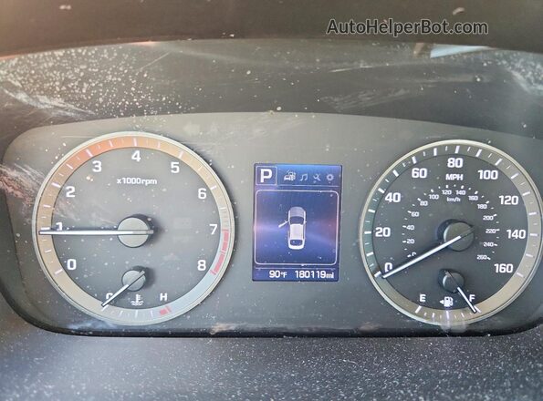 5NPE24AF0GH285077 2016 HYUNDAI SONATA Silver Instrument cluster view
