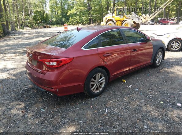 5NPE24AF0GH373580 2016 HYUNDAI SONATA Red Trasero derecho