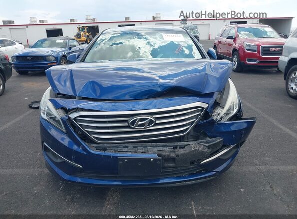 5NPE24AF0GH400583 2016 HYUNDAI SONATA Blue Front view