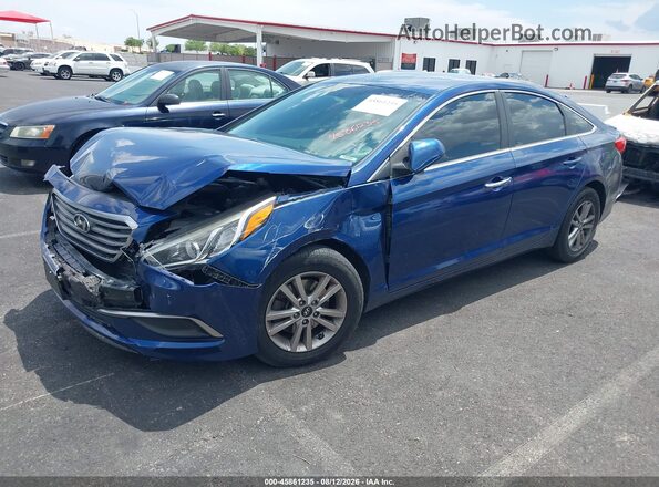5NPE24AF0GH400583 2016 HYUNDAI SONATA Blue Front left