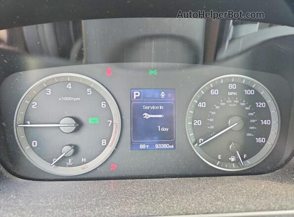 5NPE24AF0GH423412 2016 HYUNDAI SONATA Brown Instrument cluster view